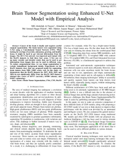 Brain Tumor Segmentation using Enhanced U-Net Model with Empirical
  Analysis