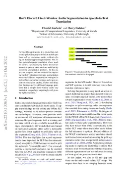 Don't Discard Fixed-Window Audio Segmentation in Speech-to-Text
  Translation