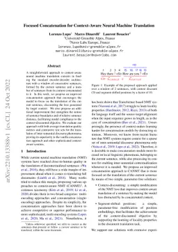 Focused Concatenation for Context-Aware Neural Machine Translation