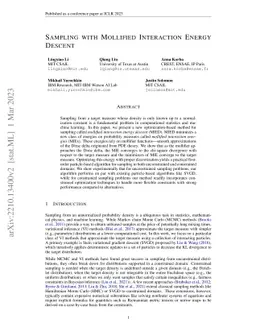 Sampling with Mollified Interaction Energy Descent