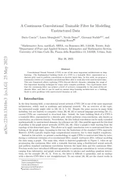 A Continuous Convolutional Trainable Filter for Modelling Unstructured
  Data