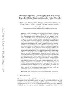 PseudoAugment: Learning to Use Unlabeled Data for Data Augmentation in
  Point Clouds
