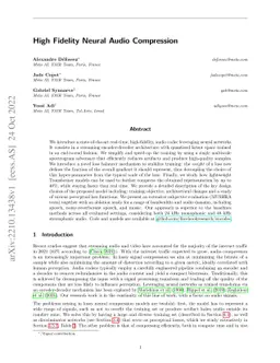 High Fidelity Neural Audio Compression