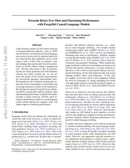 Towards Better Few-Shot and Finetuning Performance with Forgetful Causal
  Language Models