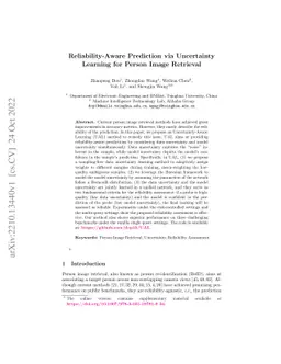 Reliability-Aware Prediction via Uncertainty Learning for Person Image
  Retrieval