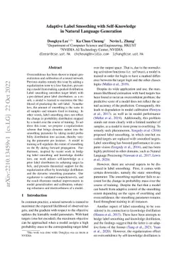 Adaptive Label Smoothing with Self-Knowledge in Natural Language
  Generation