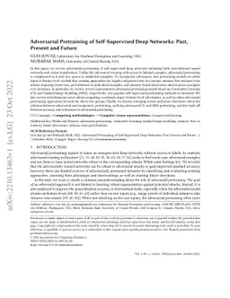 Adversarial Pretraining of Self-Supervised Deep Networks: Past, Present
  and Future