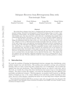 Subspace Recovery from Heterogeneous Data with Non-isotropic Noise