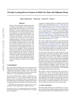 Provably Learning Diverse Features in Multi-View Data with Midpoint
  Mixup