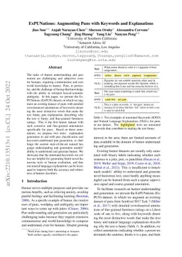 ExPUNations: Augmenting Puns with Keywords and Explanations