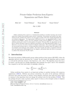 Private Online Prediction from Experts: Separations and Faster Rates