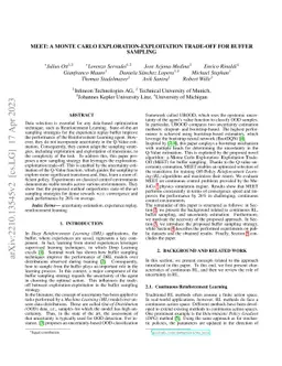 MEET: A Monte Carlo Exploration-Exploitation Trade-off for Buffer
  Sampling