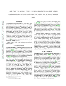 I see what you hear: a vision-inspired method to localize words