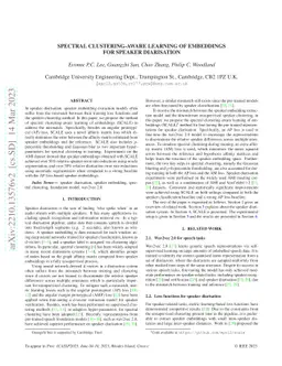 Spectral Clustering-aware Learning of Embeddings for Speaker Diarisation