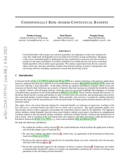 Conditionally Risk-Averse Contextual Bandits