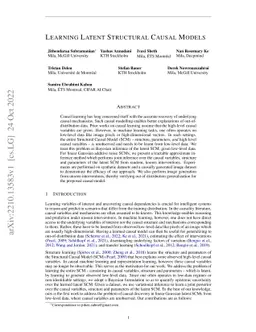 Learning Latent Structural Causal Models