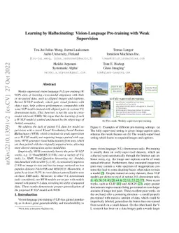 Learning by Hallucinating: Vision-Language Pre-training with Weak
  Supervision