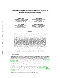 Understanding the Evolution of Linear Regions in Deep Reinforcement
  Learning