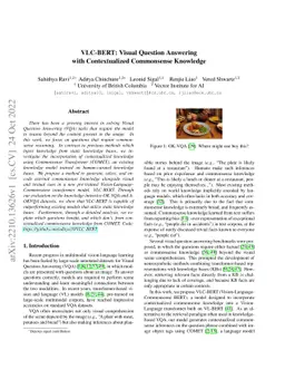 VLC-BERT: Visual Question Answering with Contextualized Commonsense
  Knowledge