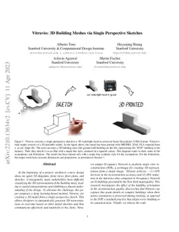 Vitruvio: 3D Building Meshes via Single Perspective Sketches