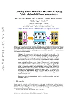 Learning Robust Real-World Dexterous Grasping Policies via Implicit
  Shape Augmentation