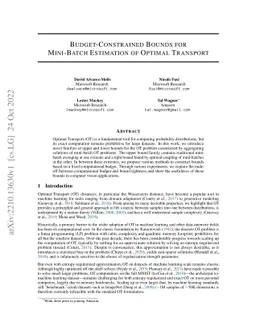 Budget-Constrained Bounds for Mini-Batch Estimation of Optimal Transport