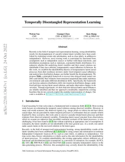 Temporally Disentangled Representation Learning