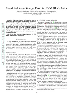 Simplified State Storage Rent for EVM Blockchains