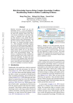 Rich Knowledge Sources Bring Complex Knowledge Conflicts: Recalibrating
  Models to Reflect Conflicting Evidence