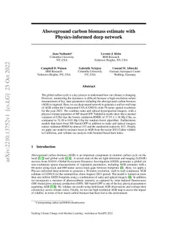 Aboveground carbon biomass estimate with Physics-informed deep network