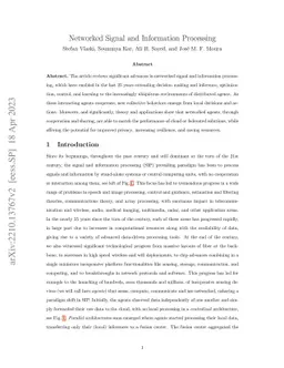Networked Signal and Information Processing