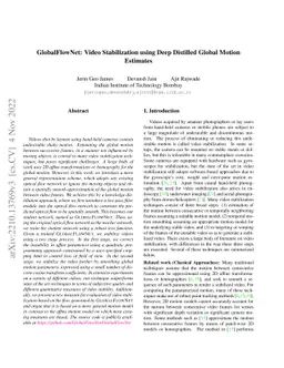 GlobalFlowNet: Video Stabilization using Deep Distilled Global Motion
  Estimates