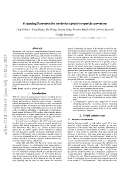 Streaming Parrotron for on-device speech-to-speech conversion