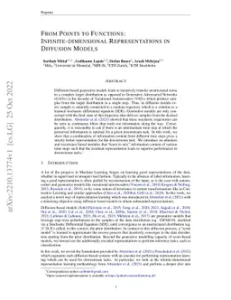 From Points to Functions: Infinite-dimensional Representations in
  Diffusion Models