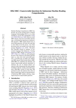 IDK-MRC: Unanswerable Questions for Indonesian Machine Reading
  Comprehension