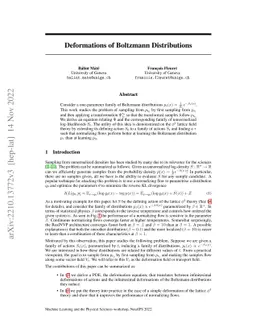 Deformations of Boltzmann Distributions