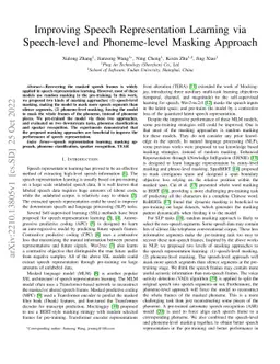 Improving Speech Representation Learning via Speech-level and
  Phoneme-level Masking Approach