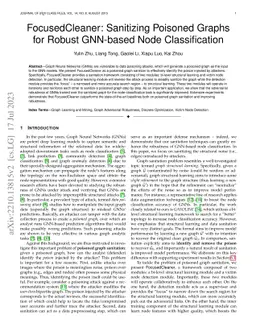 FocusedCleaner: Sanitizing Poisoned Graphs for Robust GNN-based Node
  Classification