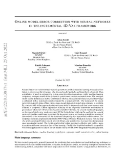 Online model error correction with neural networks in the incremental
  4D-Var framework