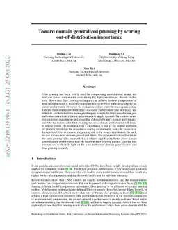 Toward domain generalized pruning by scoring out-of-distribution
  importance