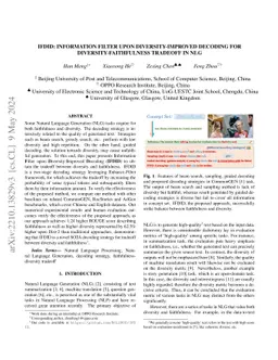 IFDID: Information Filter upon Diversity-Improved Decoding for
  Diversity-Faithfulness Tradeoff in NLG