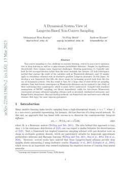 A Dynamical System View of Langevin-Based Non-Convex Sampling