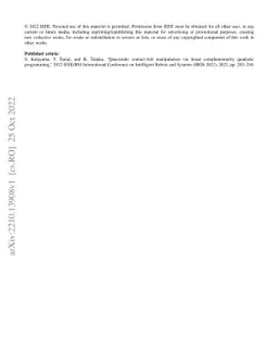 Quasistatic contact-rich manipulation via linear complementarity
  quadratic programming