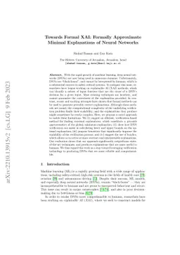 Towards Formal XAI: Formally Approximate Minimal Explanations of Neural
  Networks