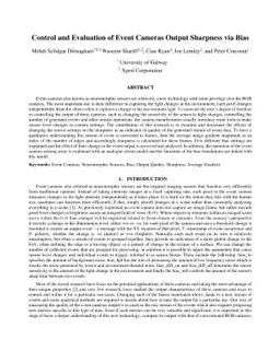 Control and Evaluation of Event Cameras Output Sharpness via Bias
