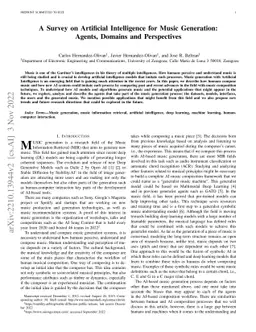 A Survey on Artificial Intelligence for Music Generation: Agents,
  Domains and Perspectives