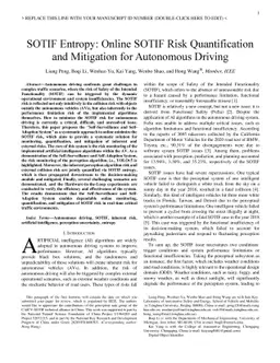 SOTIF Entropy: Online SOTIF Risk Quantification and Mitigation for
  Autonomous Driving