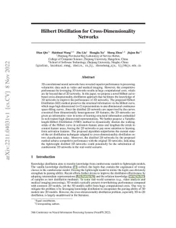 Hilbert Distillation for Cross-Dimensionality Networks