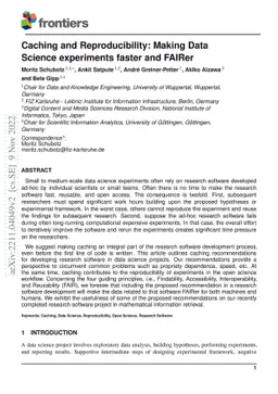 Caching and Reproducibility: Making Data Science experiments faster and
  FAIRer