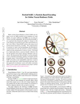 ParticleNeRF: A Particle-Based Encoding for Online Neural Radiance
  Fields